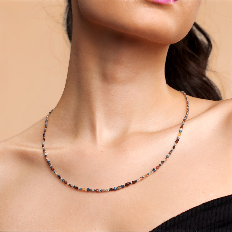 Collana in argento con Diamante Fancy