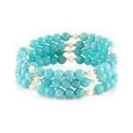 Amazonit-Stahlarmreif (Riya)