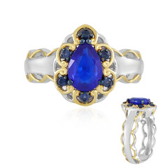 Zilveren ring met een kobaltblauwe spinel (Gems en Vogue)