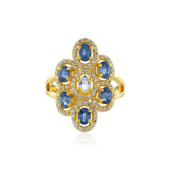 Blauer Saphir-Silberring