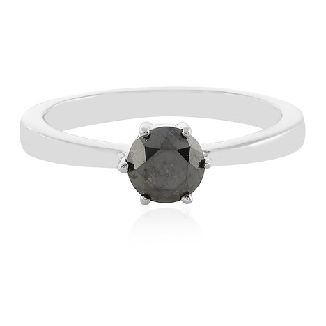 Schwarzer Diamant-Silberring