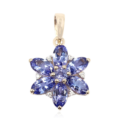 Tansanit-Goldanhänger