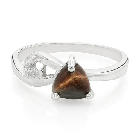 Rotes Tigerauge-Silberring