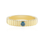 I2 Blue Diamond Silver Ring