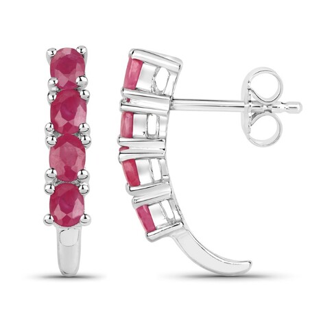 Rubin-Silberohrringe