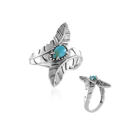 Zilveren ring met een Kingman turkoois (Desert Chic)