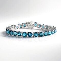 Bracciale in argento con Fluorite Blu Caraibico