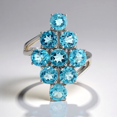 Bague en argent et Apatite bleue