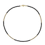 Zilveren halsketting met zwarte spinelstenen