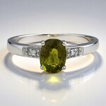 Anello placcato in platino con Tormalina Cuprian