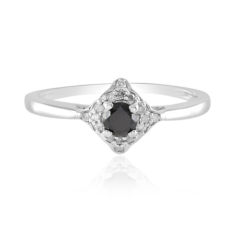 Schwarzer Diamant-Silberring