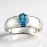 Anello in argento con Cianite Verde