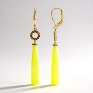 Zilveren oorbellen met Gele chalcedonen (KM by Juwelo)