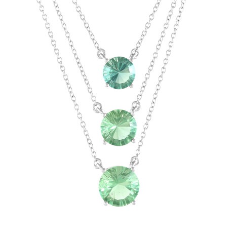 Zilveren halsketting met een Groene Fluoriet