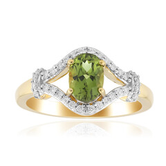 Bague en or et Diopside vert de Madagascar