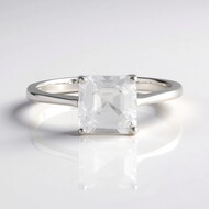 White Topaz Silver Ring