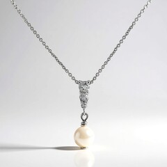 Collana in argento con Perla d'Acqua Dolce Bianca