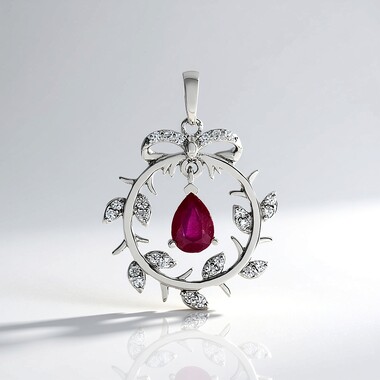 Pendentif en argent et Rubis de Madagascar