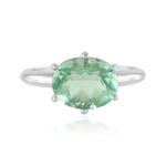 Anillo en plata con Fluorita verde