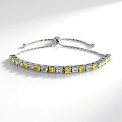 Bracciale in argento con Zaffiro Ceylon Giallo