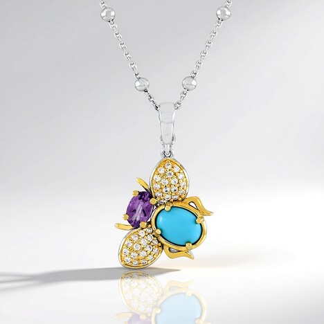 Collana in argento con Turchese Sleeping Beauty (Dallas Prince Designs)