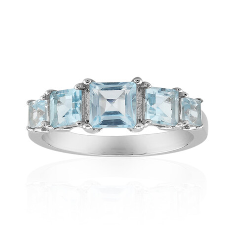 Himmelblauer Topas-Silberring