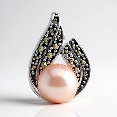 Ciondolo in argento con Perla Ming Porpora
