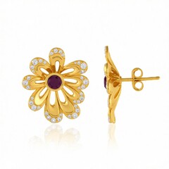 Zilveren oorbellen met rhodolieten (de Melo Essence)