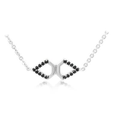 Schwarzer Spinell-Silbercollier