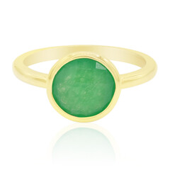 Green Jade Silver Ring