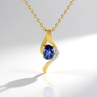 Collana in argento con Zaffiro Stellato Blu