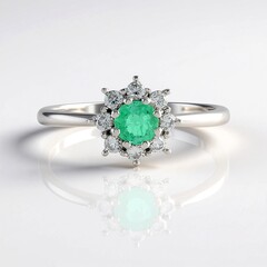 Anello in argento con Smeraldo Colombiano