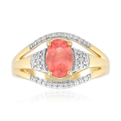 Bague en or et Rhodochrosite de Sweet-Home