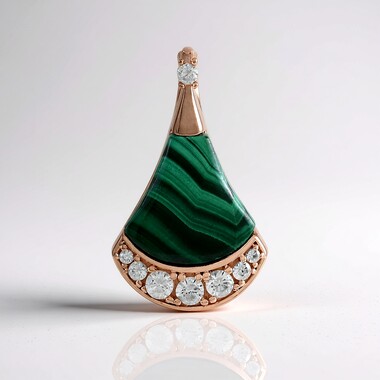 Pendentif en argent et Malachite (Adela Silber)