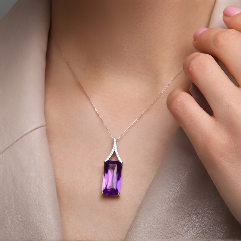 Uruguay-Amethyst-Silberanhänger