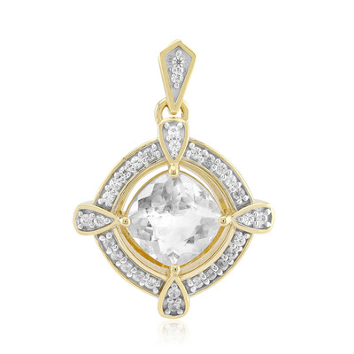 Mexikanischer Hyalith-Opal-Goldanhänger