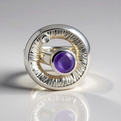Anello in argento con Giada Lavanda