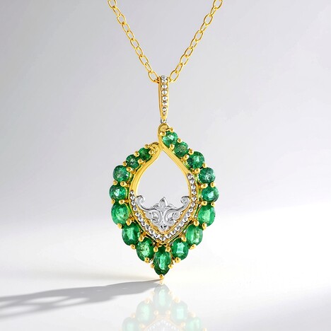 Collana in argento con Smeraldo Zambia (Gems en Vogue)