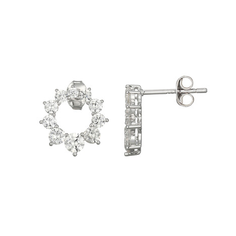 Zilveren oorbellen met zirkonen (Adela Silber)