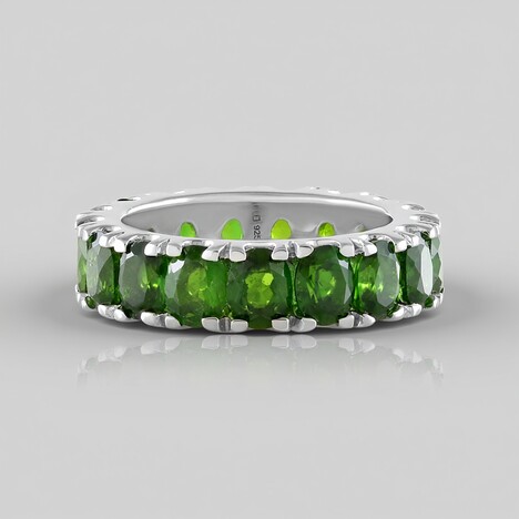 Anello in argento con Diopside Russo