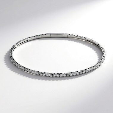 Bransoletka bangle z białego złota - Diament SI1 (H) (CIRARI)