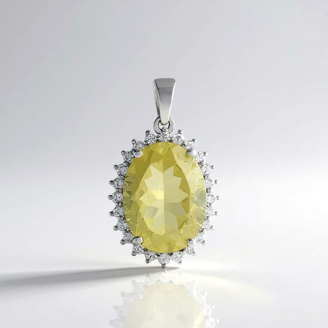 Ciondolo in argento con Quarzo Ouro Verde
