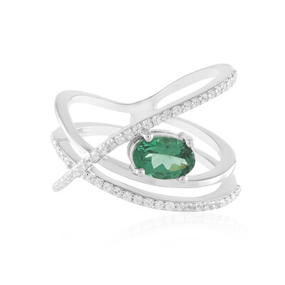 Bague en argent et Apatite verte