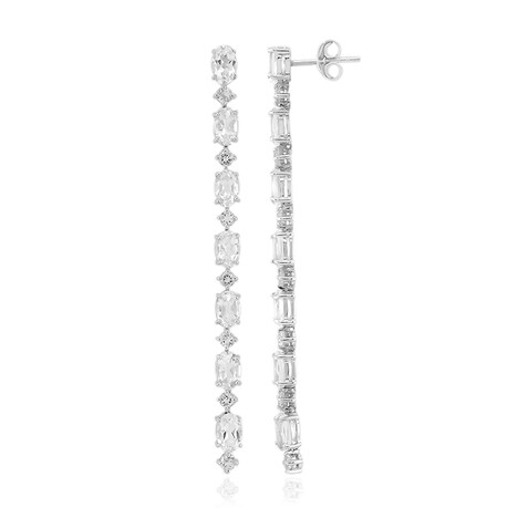 Weißer Topas-Silberohrringe