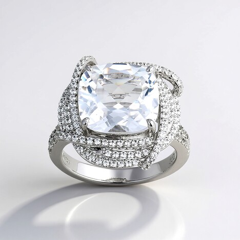Anello in argento con Topazio Bianco (Adela Silber)
