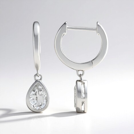 Orecchini in argento con Topazio Bianco