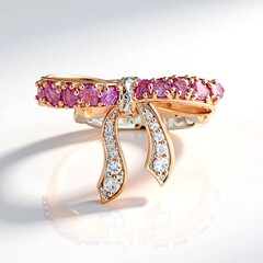 Anello in argento con Zaffiro Rosa (Gems en Vogue)