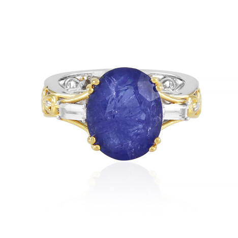Zilveren ring met een tanzaniet (Gems en Vogue)