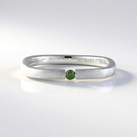 Anello in argento con Diamante Verde I2 (de Melo)