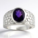Anello in argento con Ametista Uruguay (de Melo Essence)